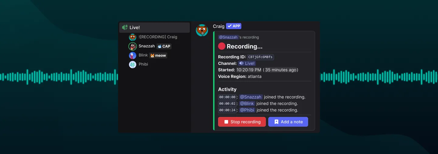Craig - Multi-track voice recording for Discord